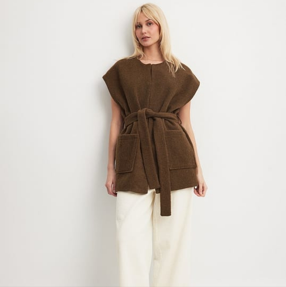 Brown Wool Blend Vest - Picture 1 of 7
